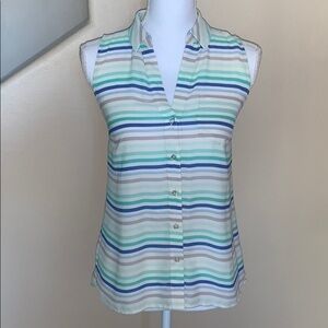 The limited striped sleeveless buttons down